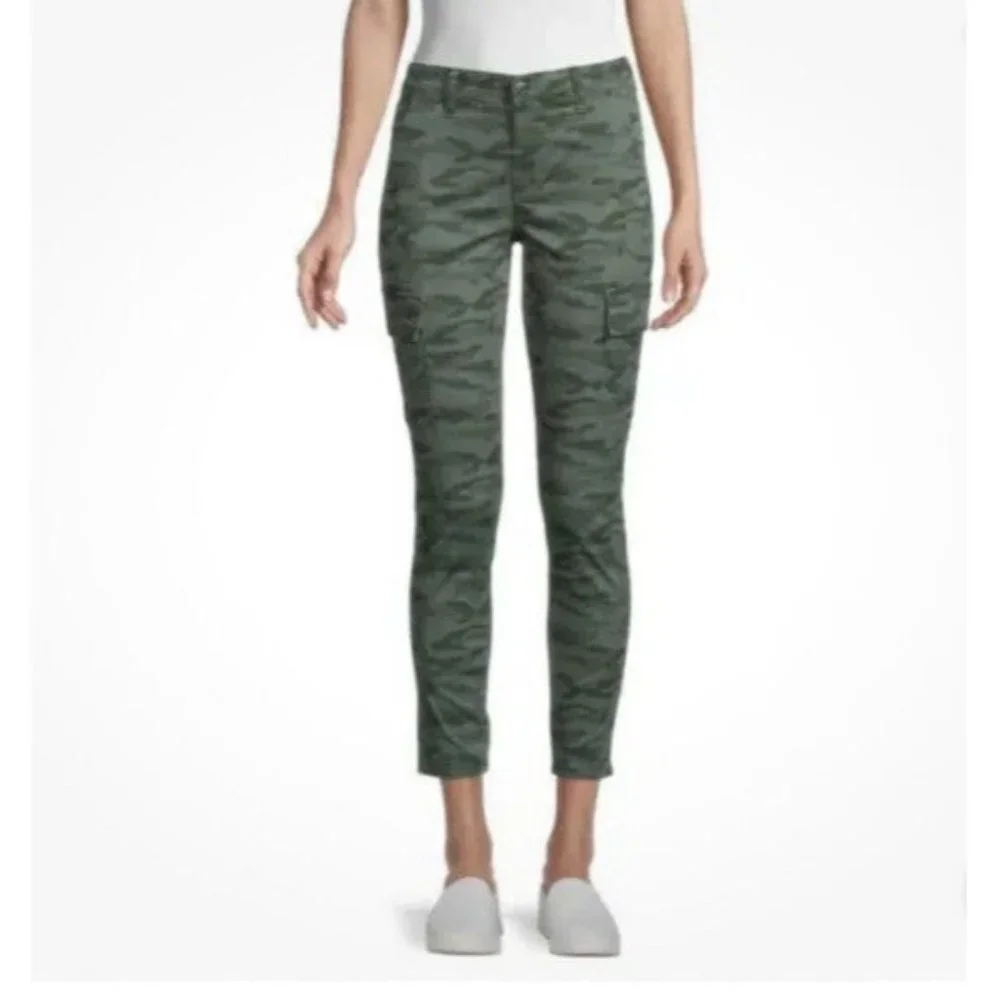 Joes Jeans Womens Skinny Cargo Jeans Green‎ Camouflage Stretch Pockets 26 New